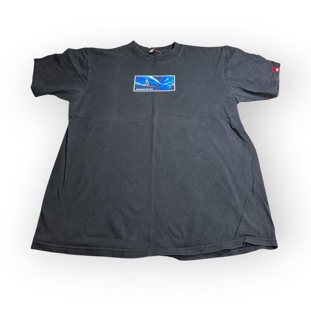 Quiksilver Surfer T-Shirt Size Large Black Shirt 100% Cotton Skater Y2K VTG Rare